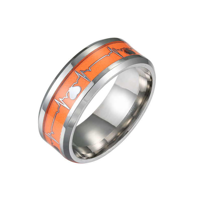 European and American Illuminating Heartbeat Ring for Men - Original Brand Wholesale