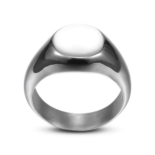 Custom Titanium Steel Smooth Men's Ring, Retro European and American Style Stainless Steel Index Finger Jewelry for Him