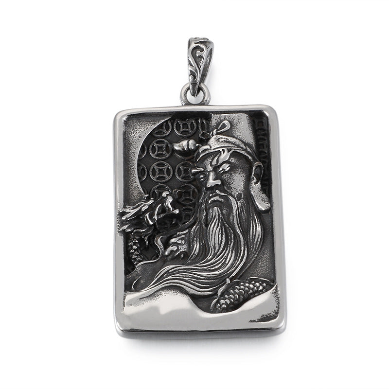 Titanium Steel Domineering Martial Fortune Men's Pendant - Retro Ethnic Style