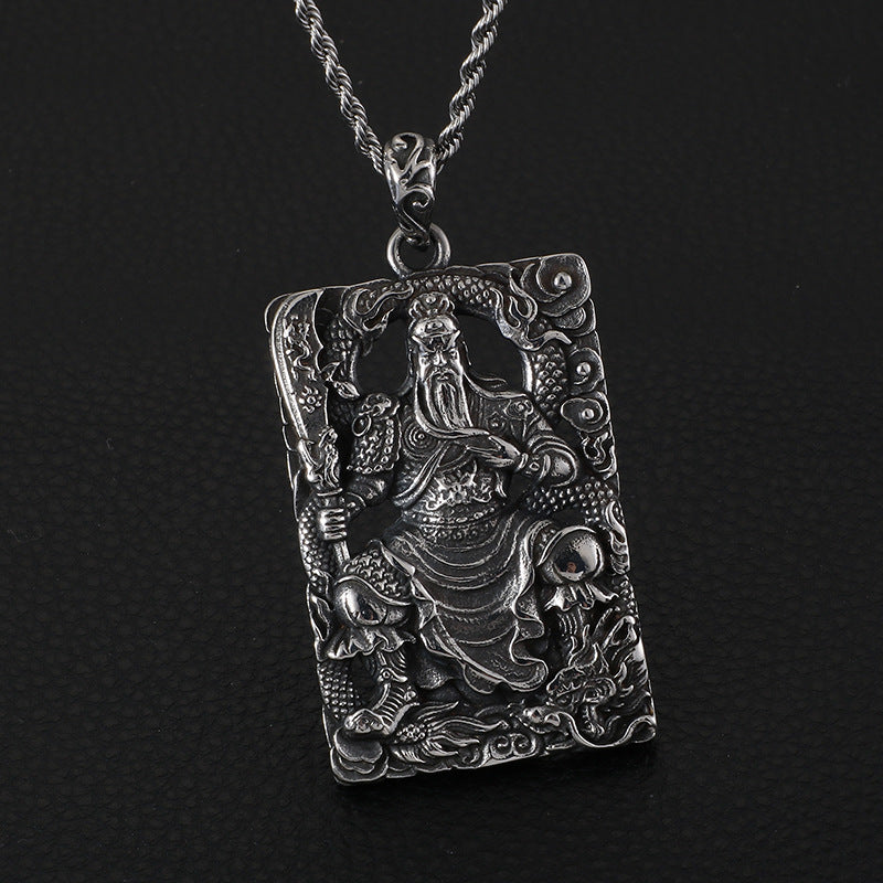 Titanium Steel Domineering Martial Fortune Men's Pendant - Retro Ethnic Style