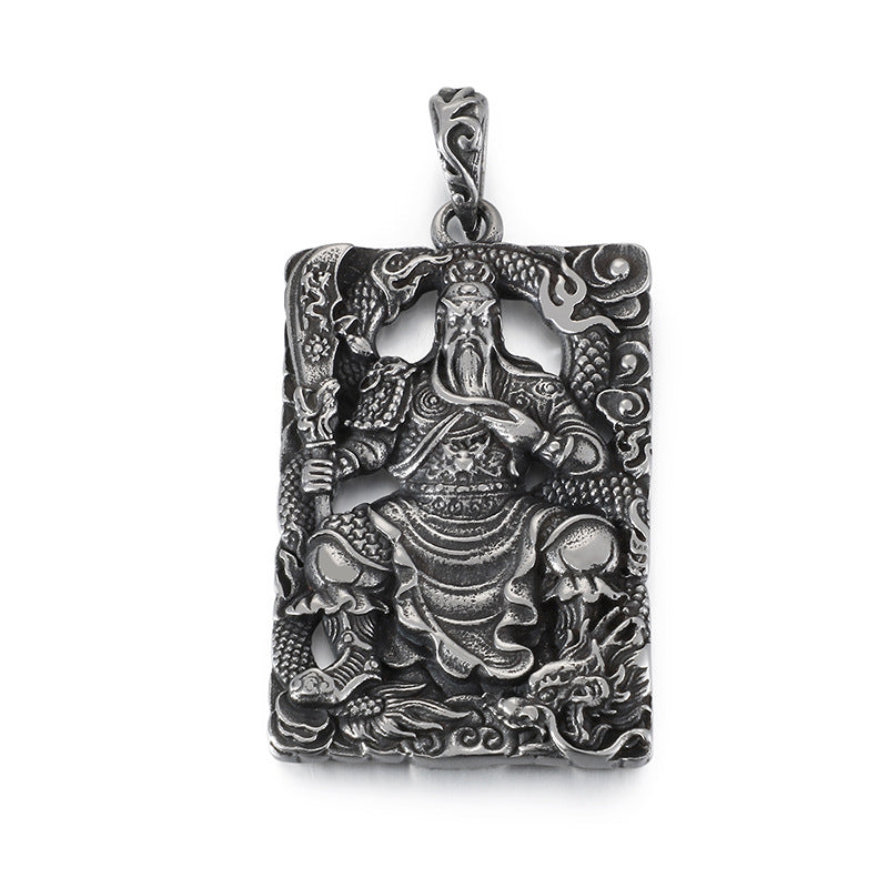 Titanium Steel Domineering Martial Fortune Men's Pendant - Retro Ethnic Style