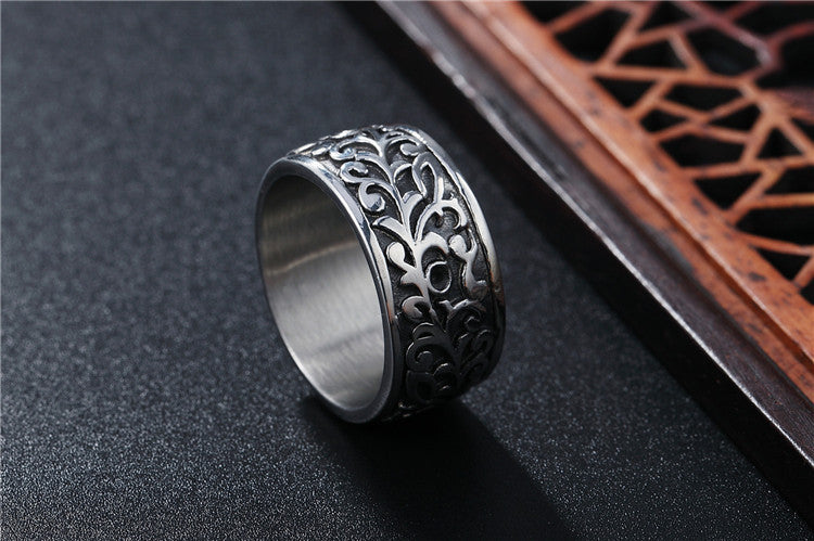 European and American Retro Totem Titanium Steel Ring