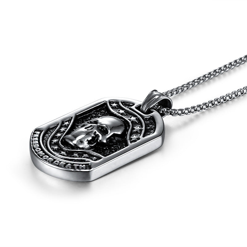 Personalized Retro Titanium Steel Pendant for Men - Hip-Hop Street Style Stainless Steel Tag Jewelry