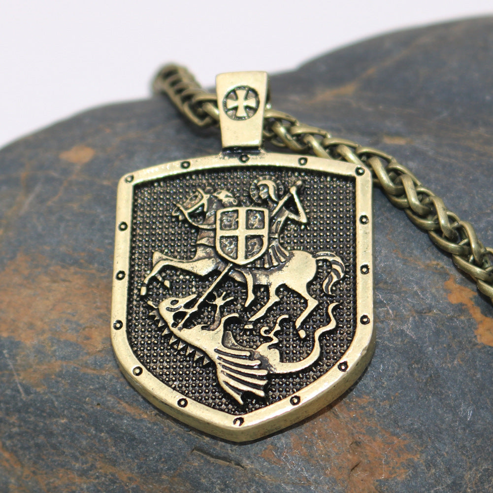 Warrior's Protection Necklace: Stylish European & American Men's Jewelry