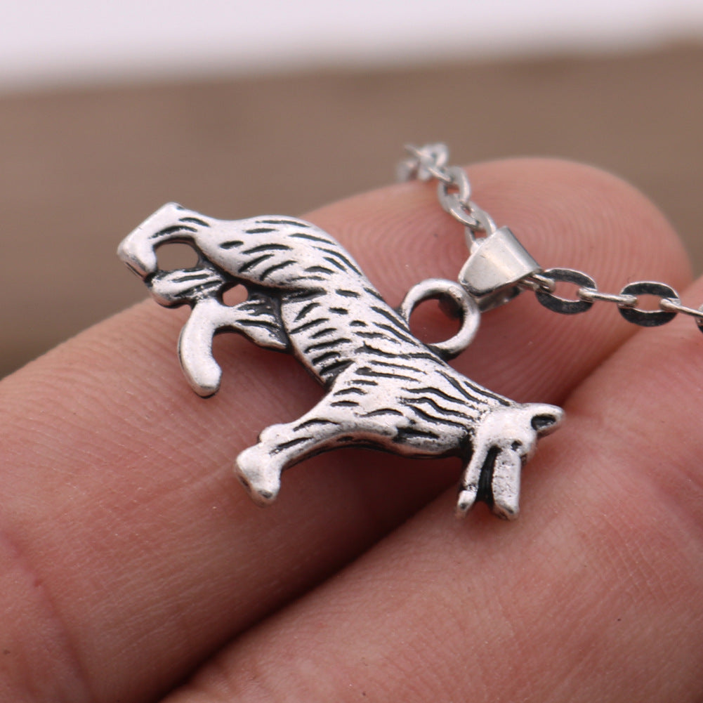 Charming Antique Silver Dog Pendant Necklace for Pet Lovers