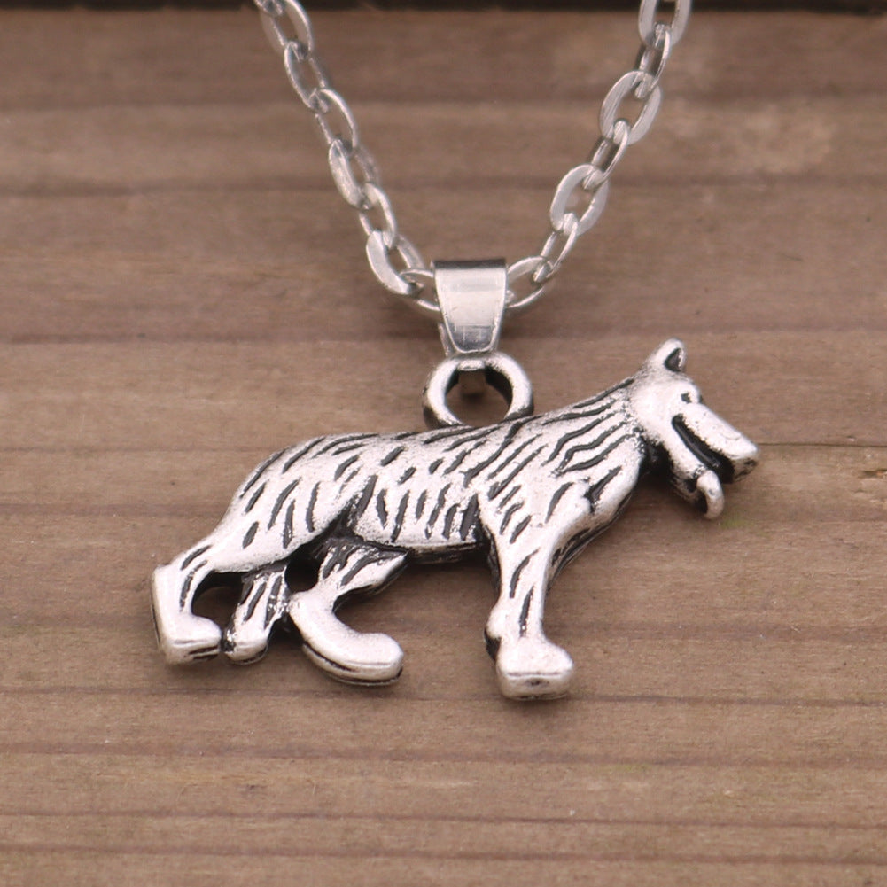 Charming Antique Silver Dog Pendant Necklace for Pet Lovers