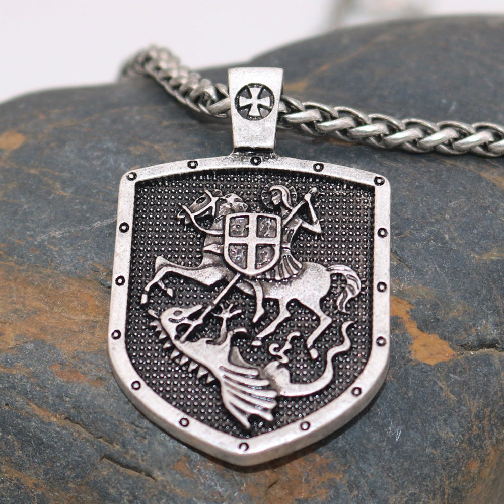 Warrior's Protection Necklace: Stylish European & American Men's Jewelry