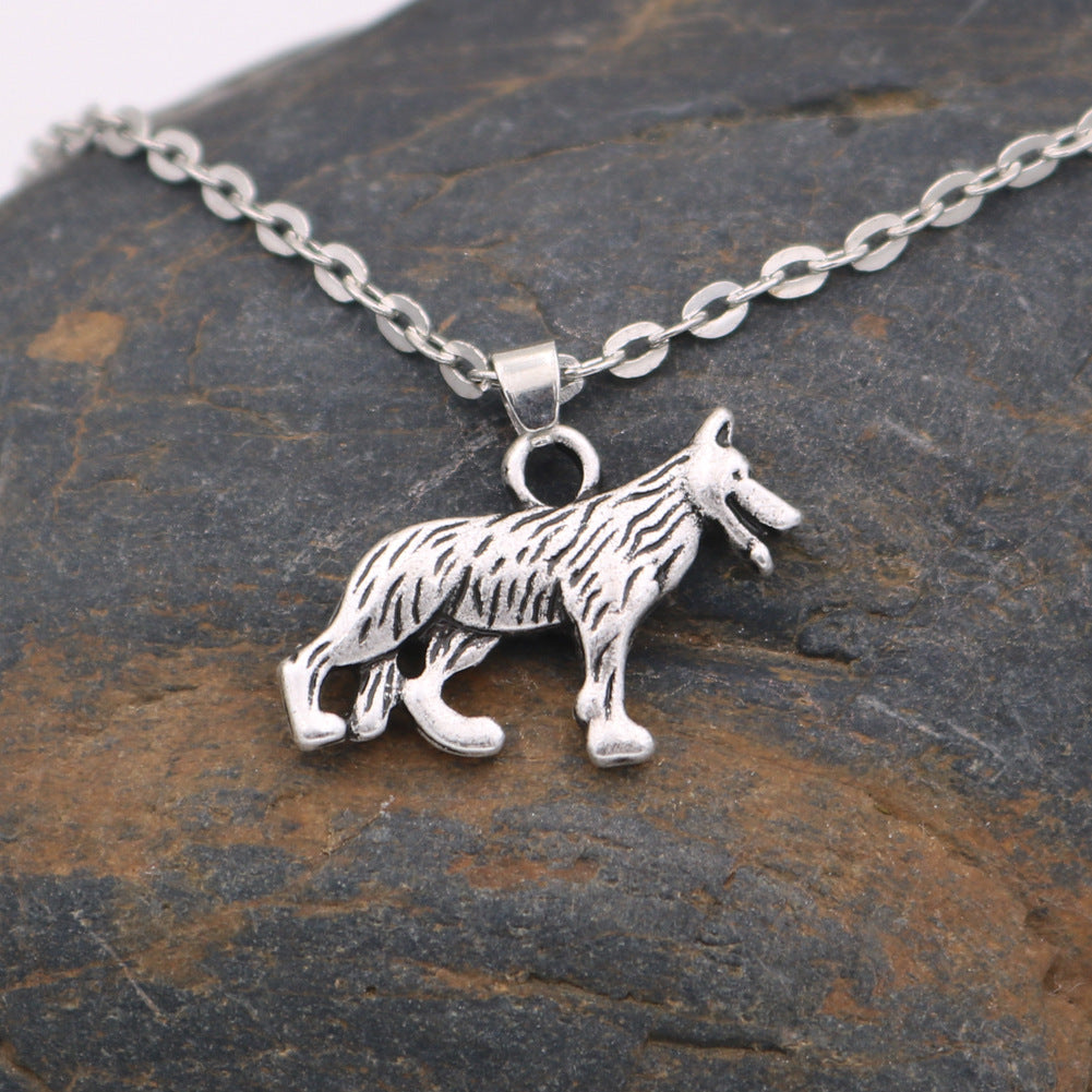 Charming Antique Silver Dog Pendant Necklace for Pet Lovers