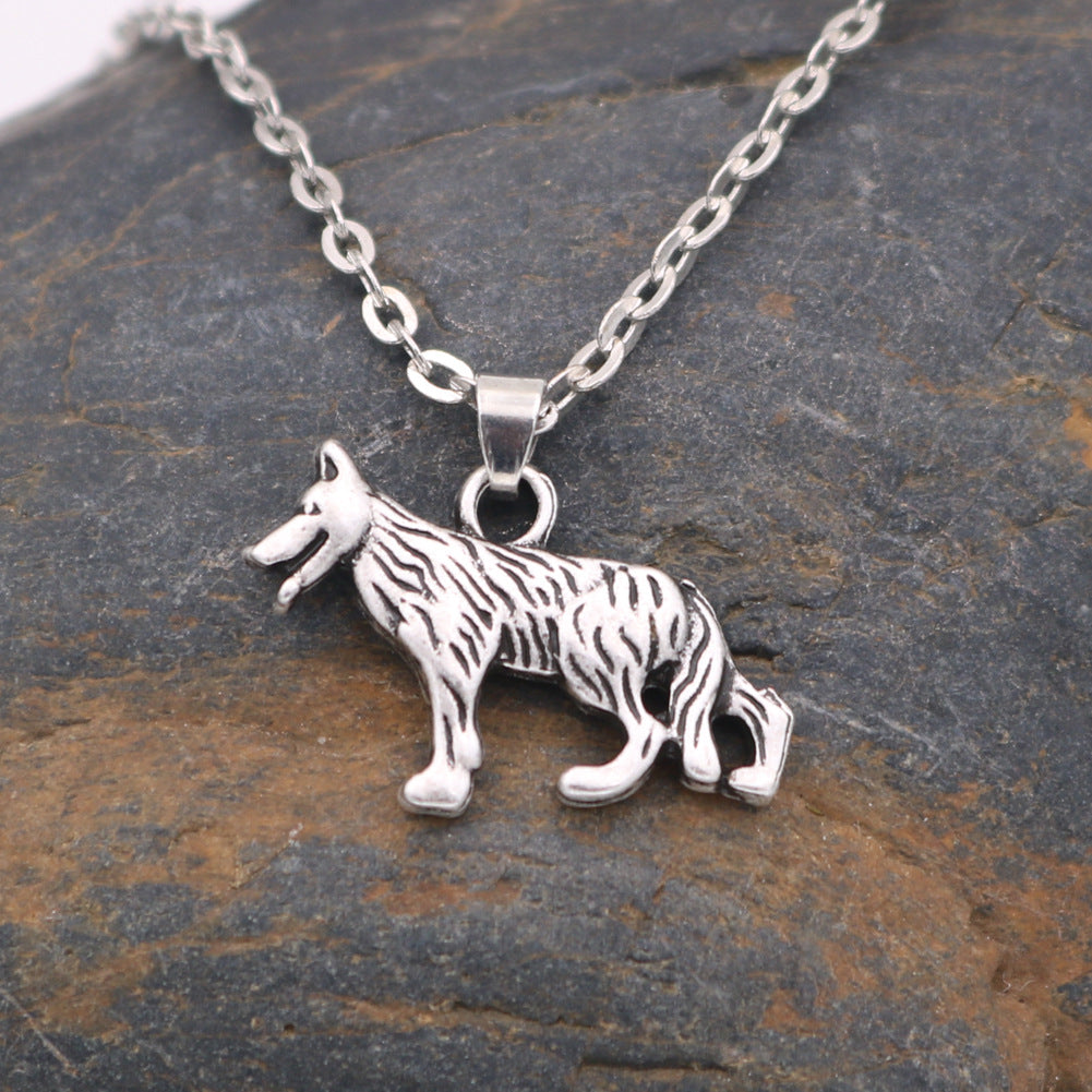 Charming Antique Silver Dog Pendant Necklace for Pet Lovers