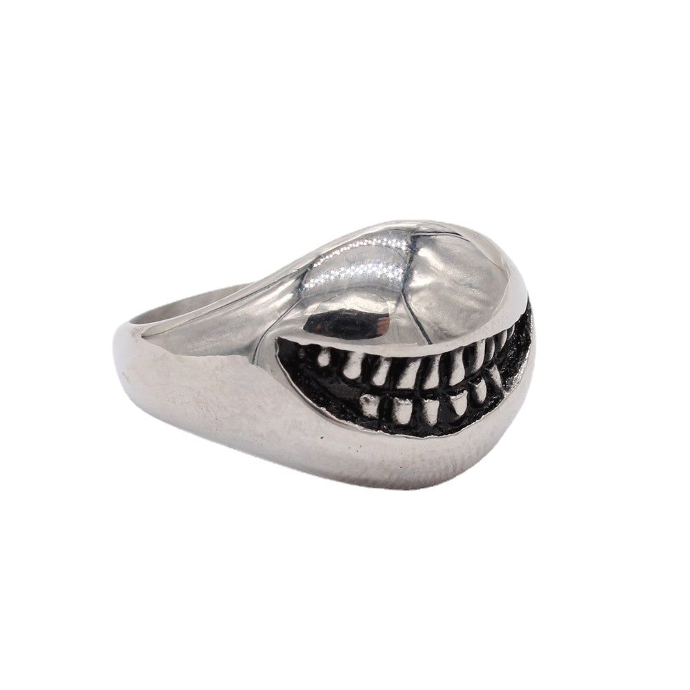 European and American Retro Monster Demon Teeth Men's Titanium Steel Ring