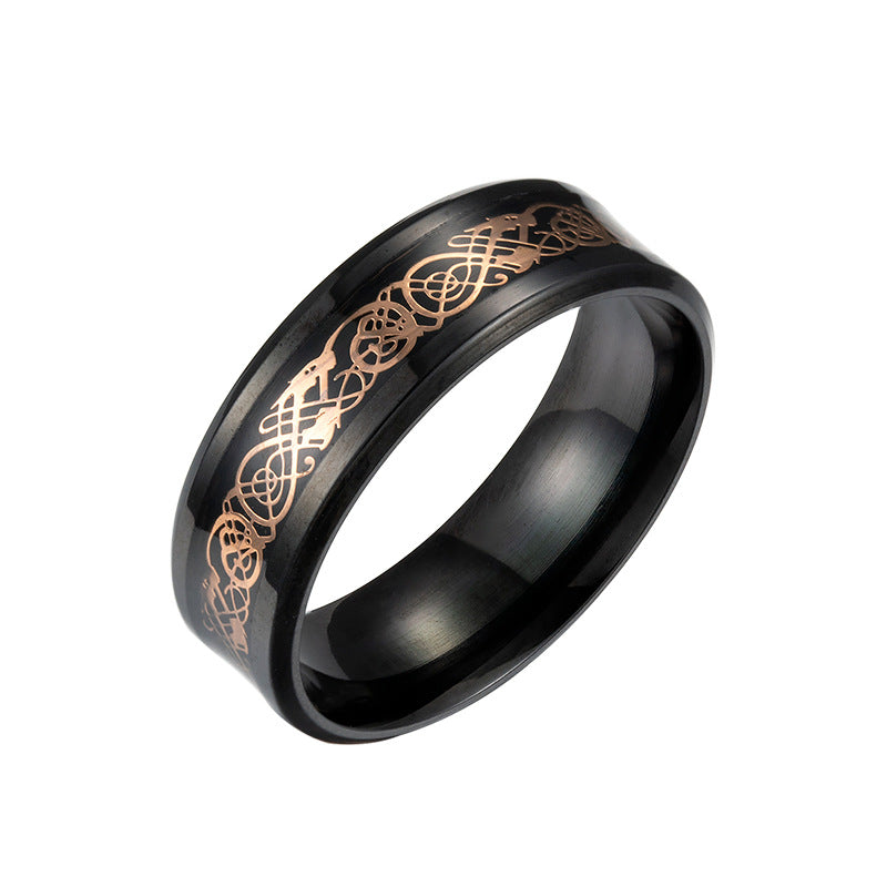 Majestic Black Dragon Steel Ring for Stylish Men