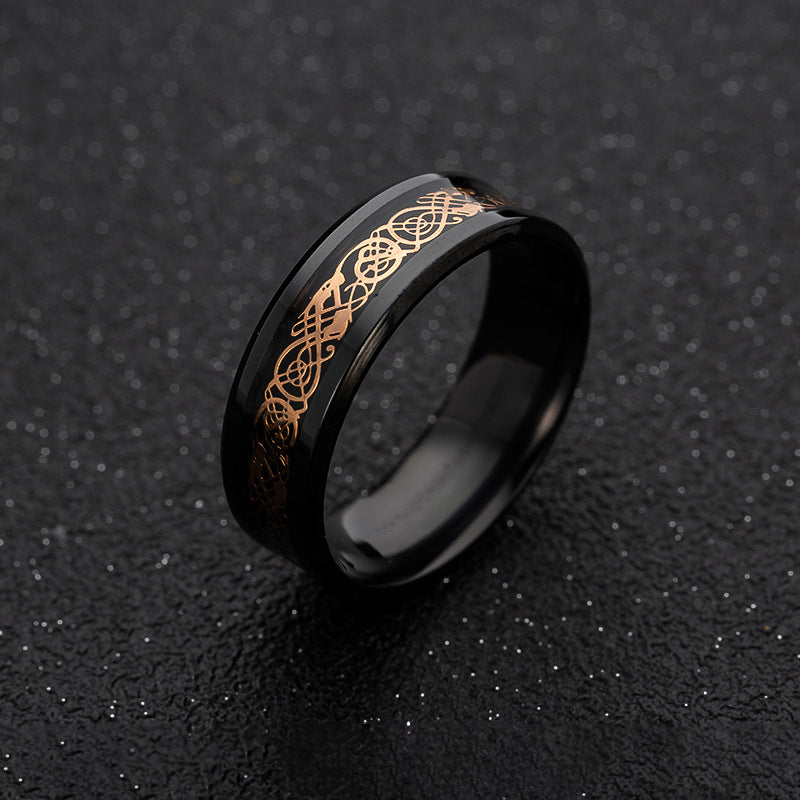 Majestic Black Dragon Steel Ring for Stylish Men