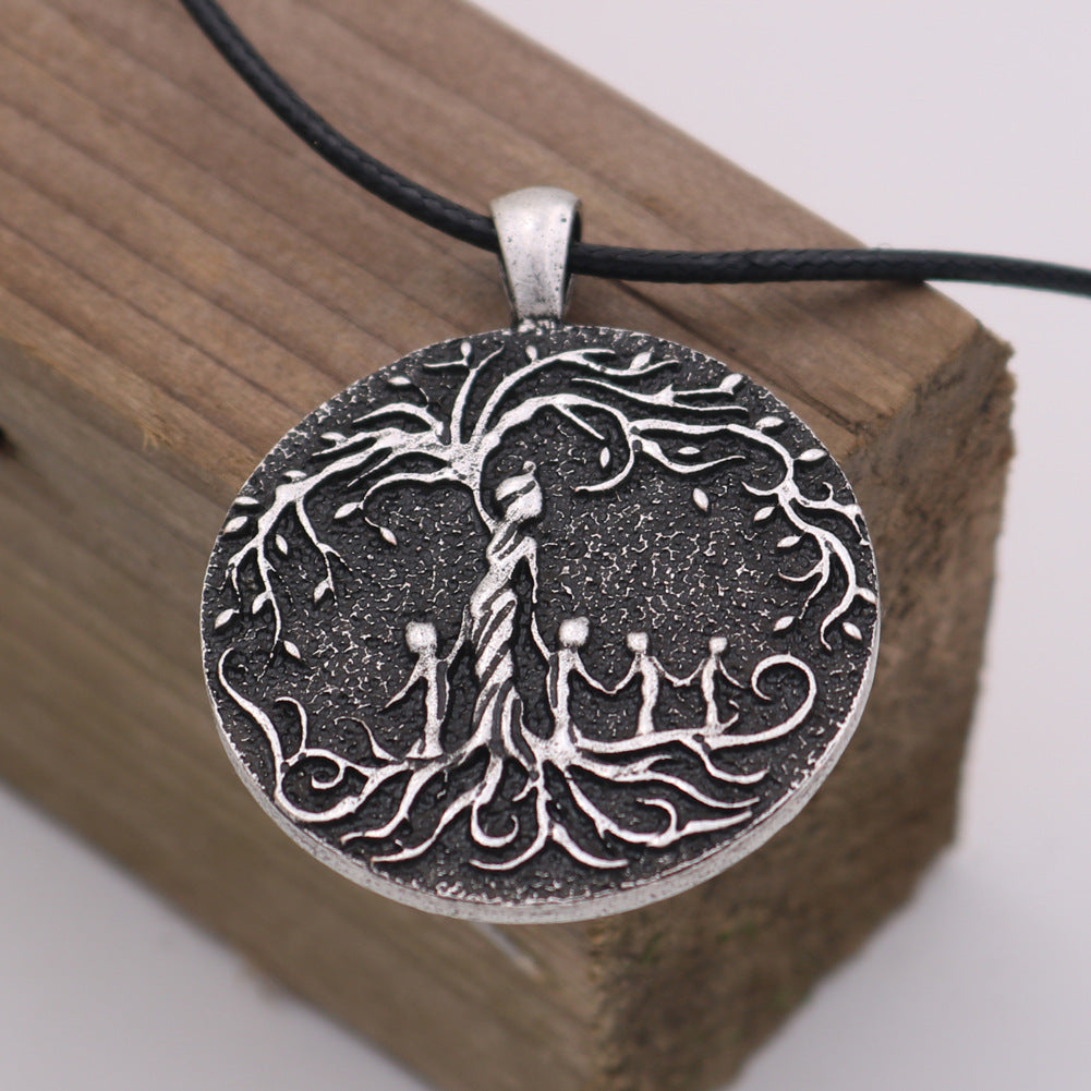 Engraved Family Tree Pendant Necklace for Men - Norse Legacy Collection