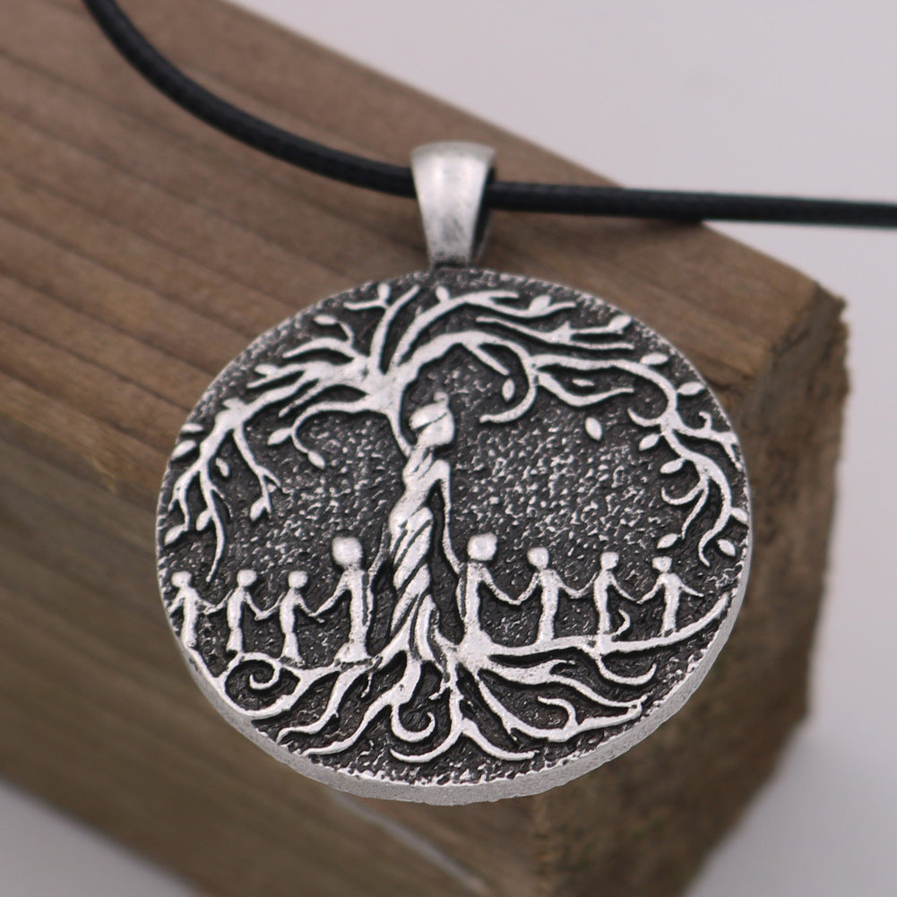 Norse Legacy World Tree Necklace with Eight Children Alloy Pendant