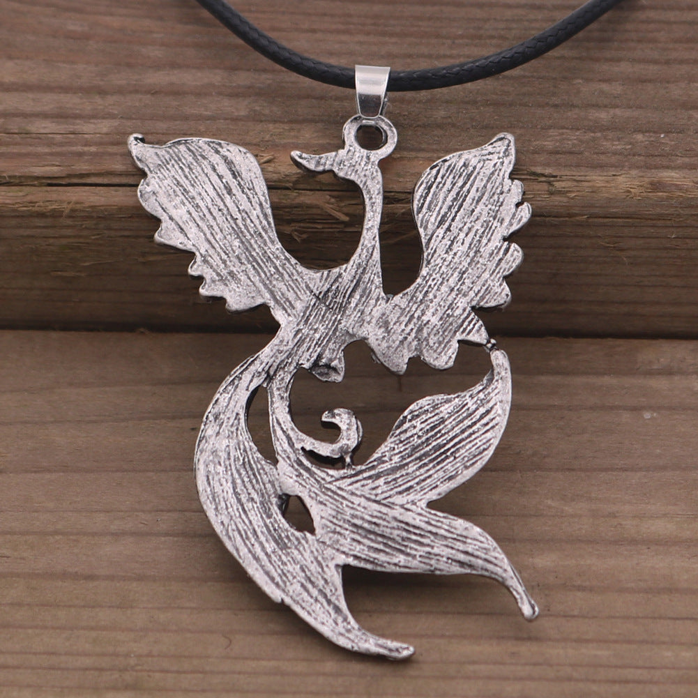 Viking Fire Phoenix Vintage Bird Necklace - Norse Legacy Collection