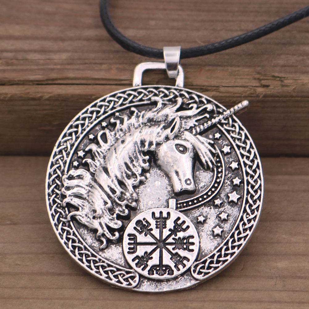 Majestic Viking Pirate Unicorn Necklace for Men - European & American Jewelry