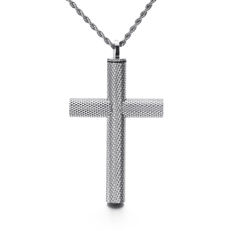 Titanium Steel Cross Pendant for Men with Personalized Design