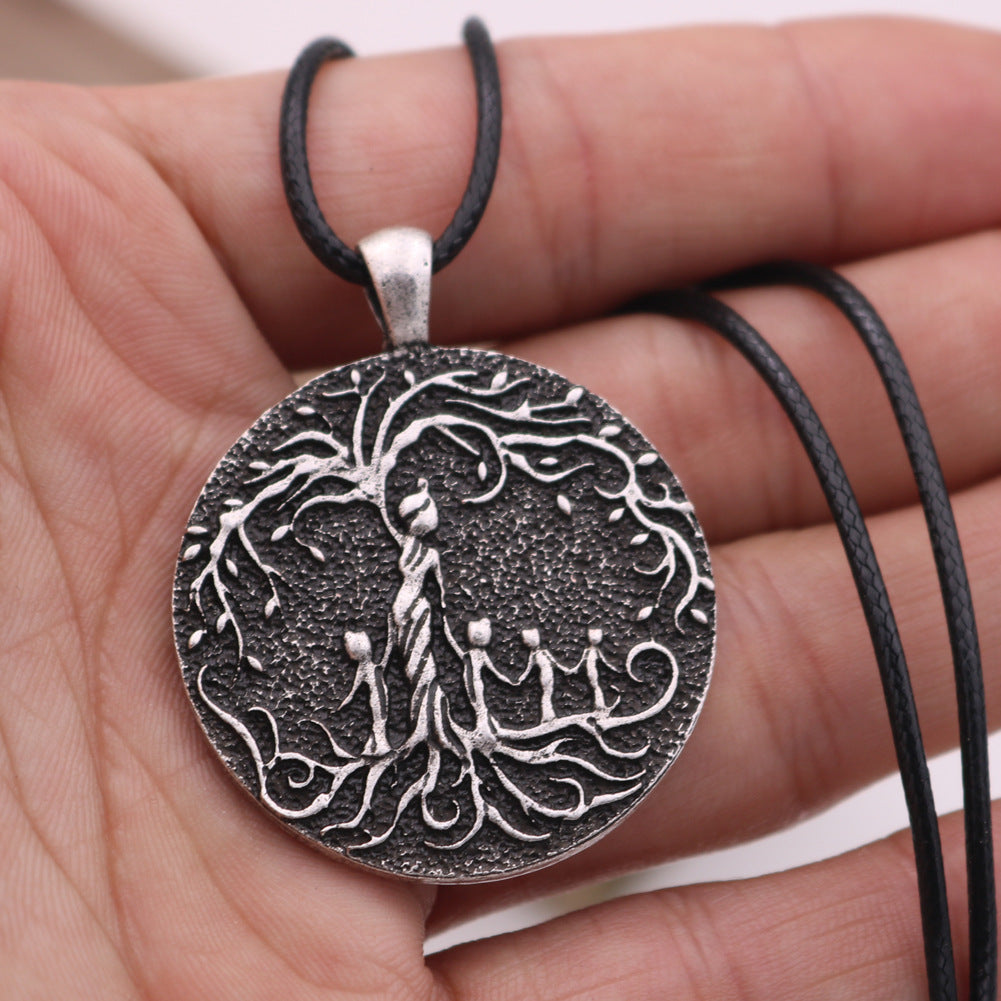 Engraved Family Tree Pendant Necklace for Men - Norse Legacy Collection