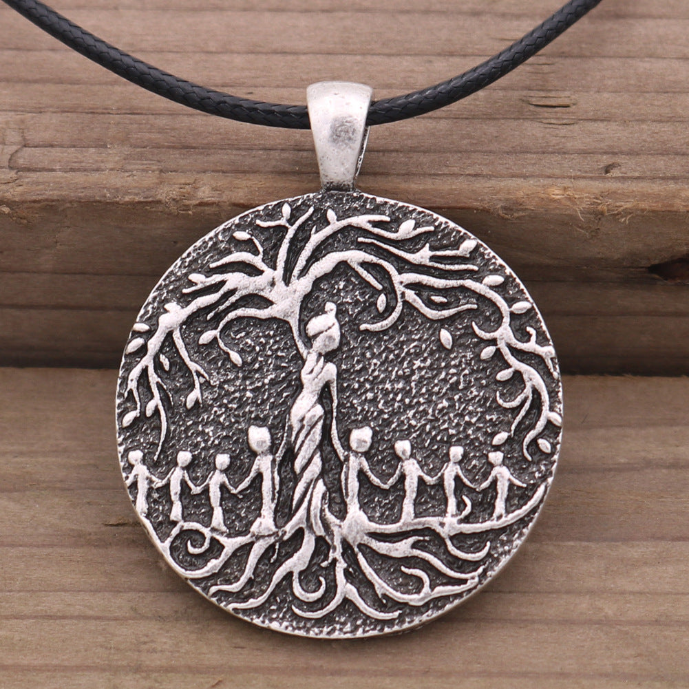 Norse Legacy World Tree Necklace with Eight Children Alloy Pendant