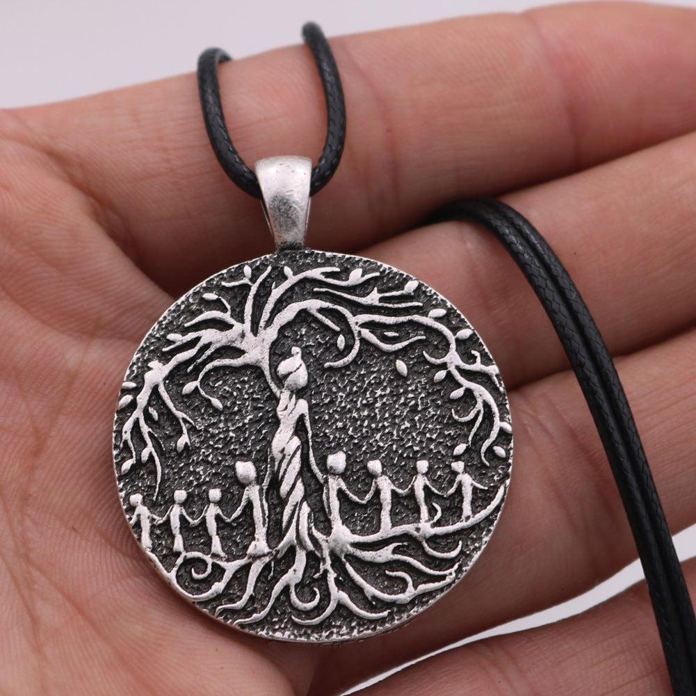 Norse Legacy World Tree Necklace with Eight Children Alloy Pendant