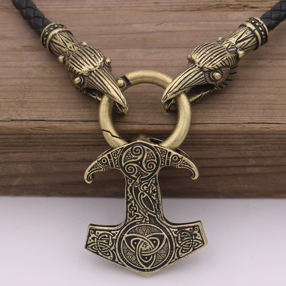 Viking Crow Norse Legacy Men's Metal Necklace - Factory Direct Wholesale