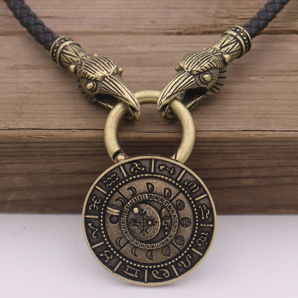 Moon Amulet Necklace - Norse Legacy Vintage Style for Men - Wholesale Supply