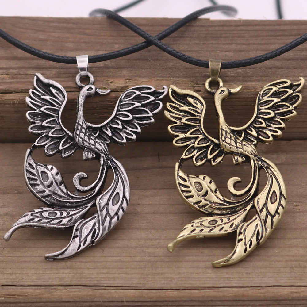 Viking Fire Phoenix Vintage Bird Necklace - Norse Legacy Collection