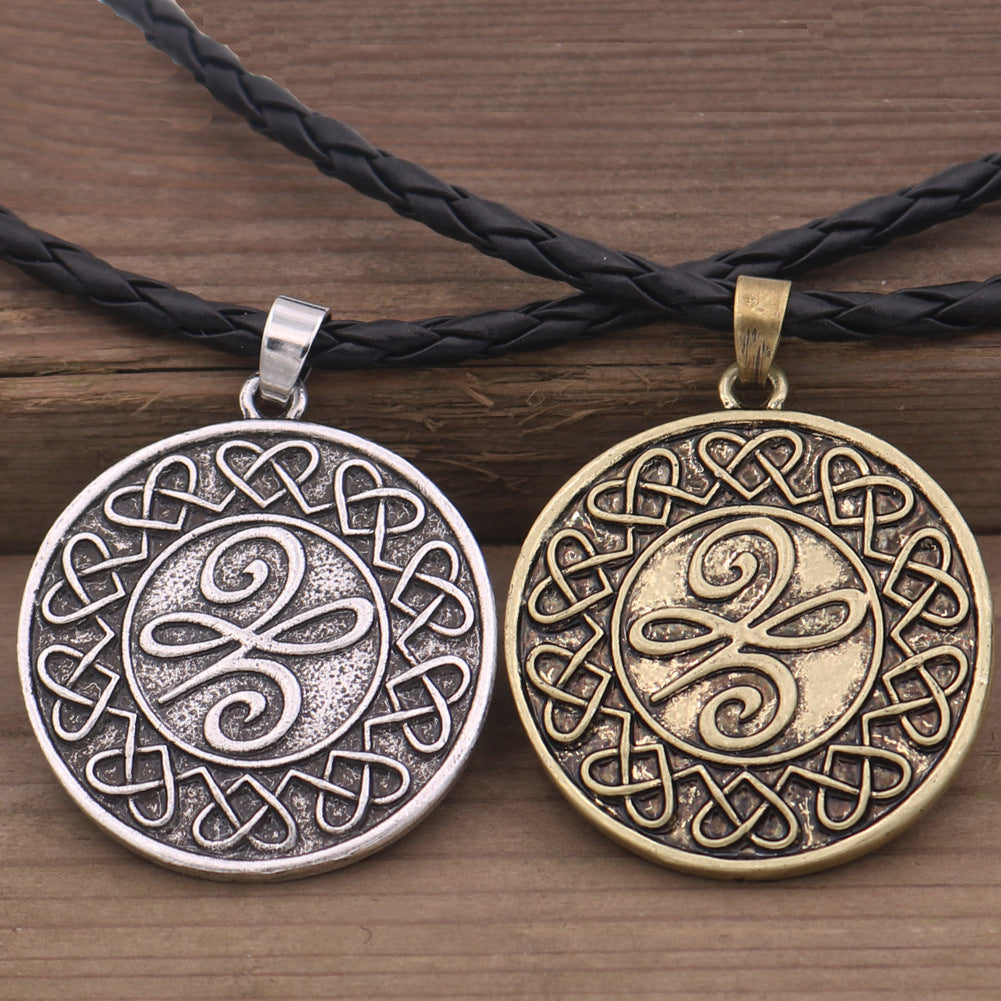 Viking Pirate Amulet Necklace with Antique Silver Alloy Pendant - European and American Jewelry Manufacturer's Exclusive Men's Collection