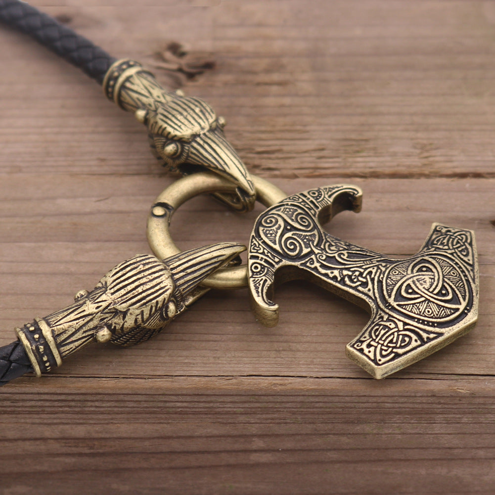 Viking Crow Norse Legacy Men's Metal Necklace - Factory Direct Wholesale