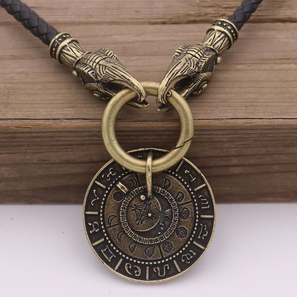 Moon Amulet Necklace - Norse Legacy Vintage Style for Men - Wholesale Supply