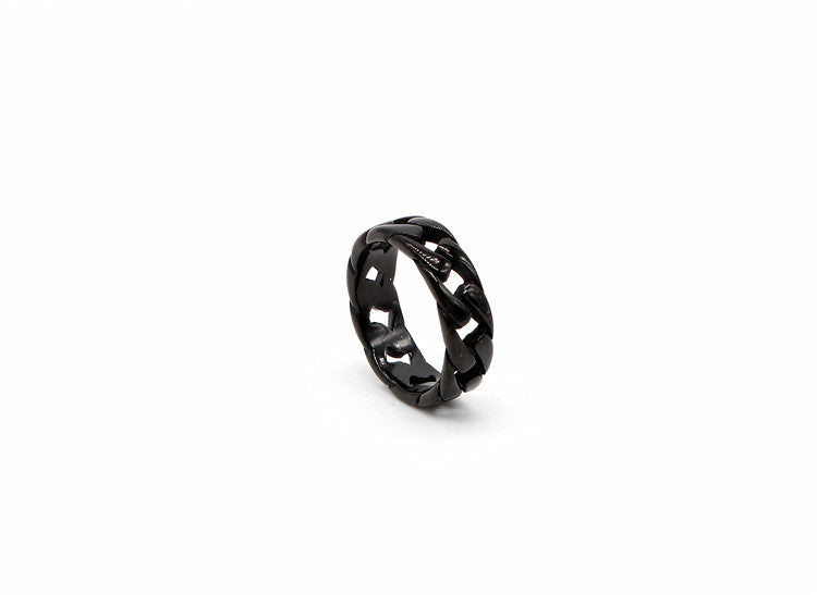 Retro Style Men's Titanium Steel Car Chain Ring