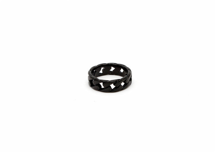 Retro Style Men's Titanium Steel Car Chain Ring