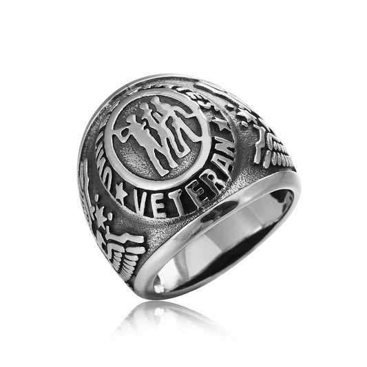 Eagle Military Ring for Men - Titanium Steel Marine Corps Ring