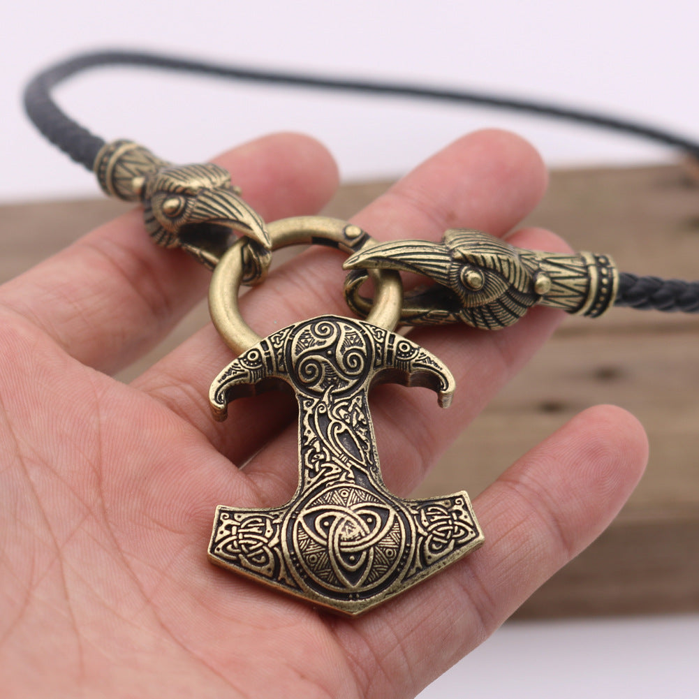 Viking Crow Norse Legacy Men's Metal Necklace - Factory Direct Wholesale