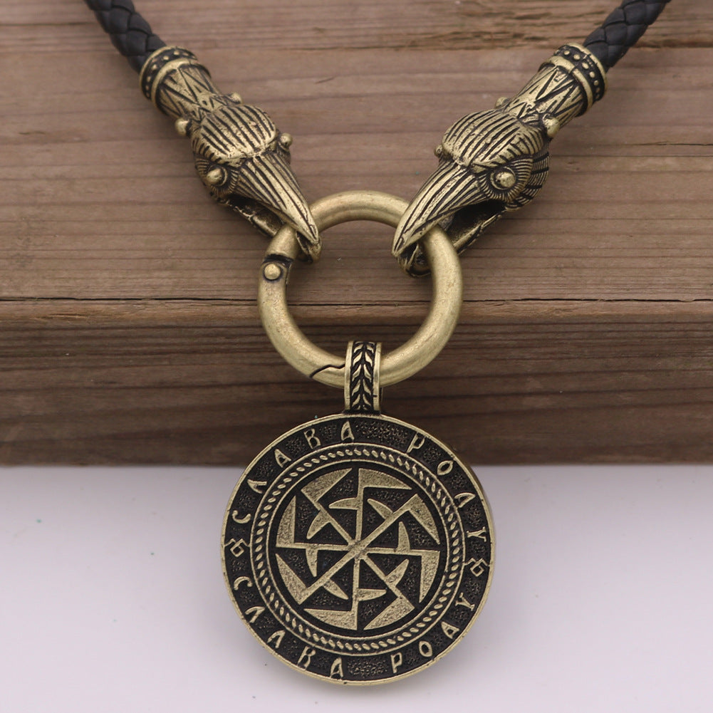 Bold Viking Sun Gear Pendant Necklace - Norse Legacy Collection