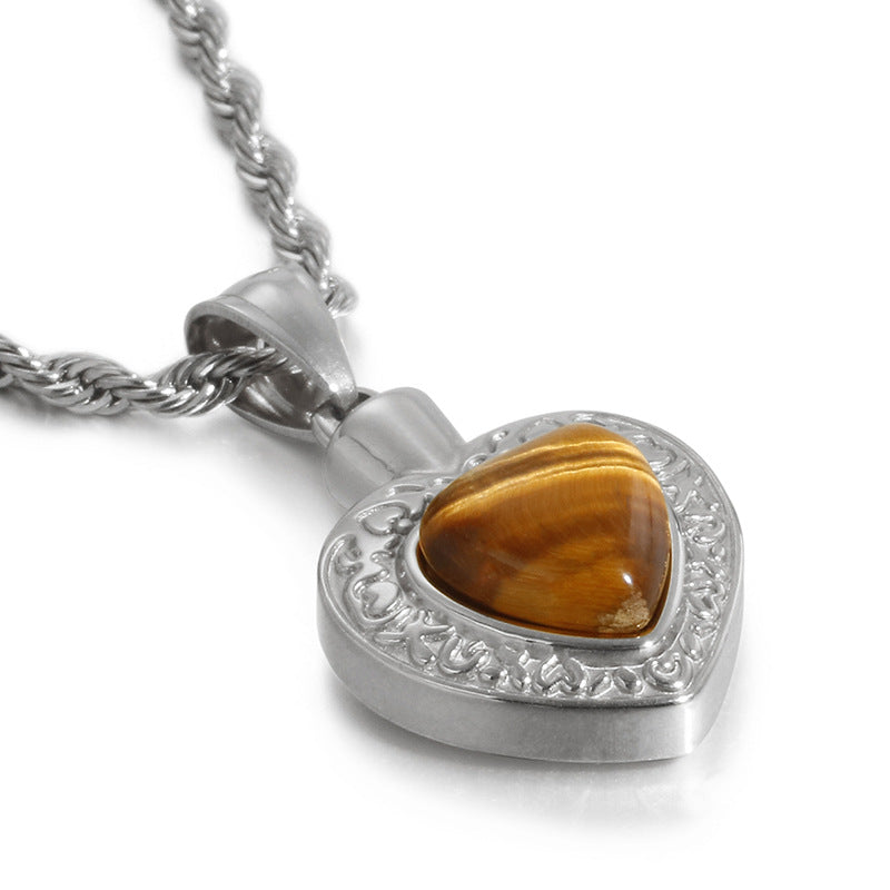 Heart-Shaped Gold-Plated Zircon Pendant Jewelry for Women in Stainless Steel