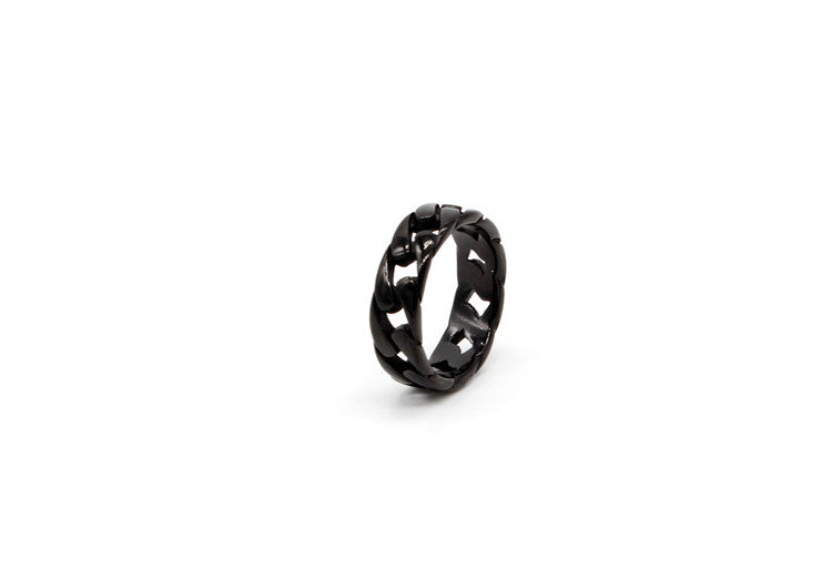 Retro Style Men's Titanium Steel Car Chain Ring