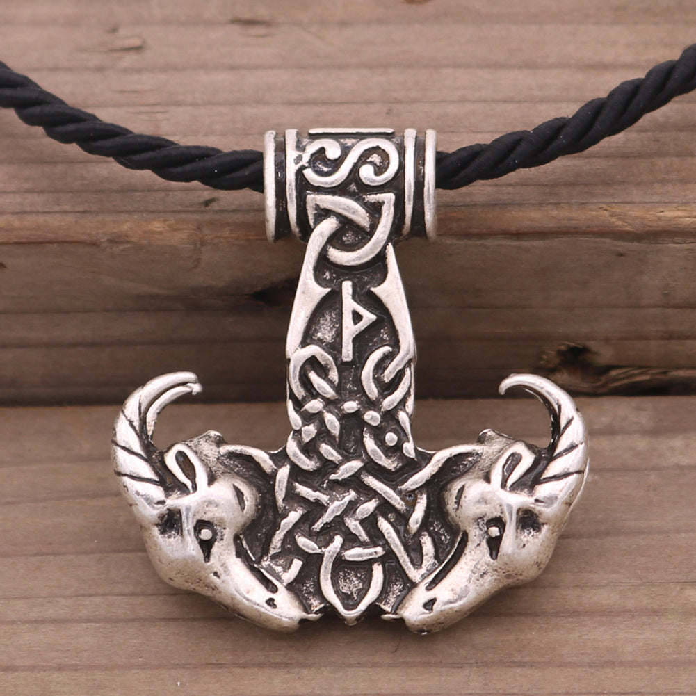 Mystic Nordic Goat Hammer Necklace for Men - Wholesale Manufacturer