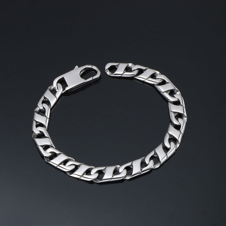 Edgy Titanium Steel Punk Bracelet - Hip Hop Jewelry for Men