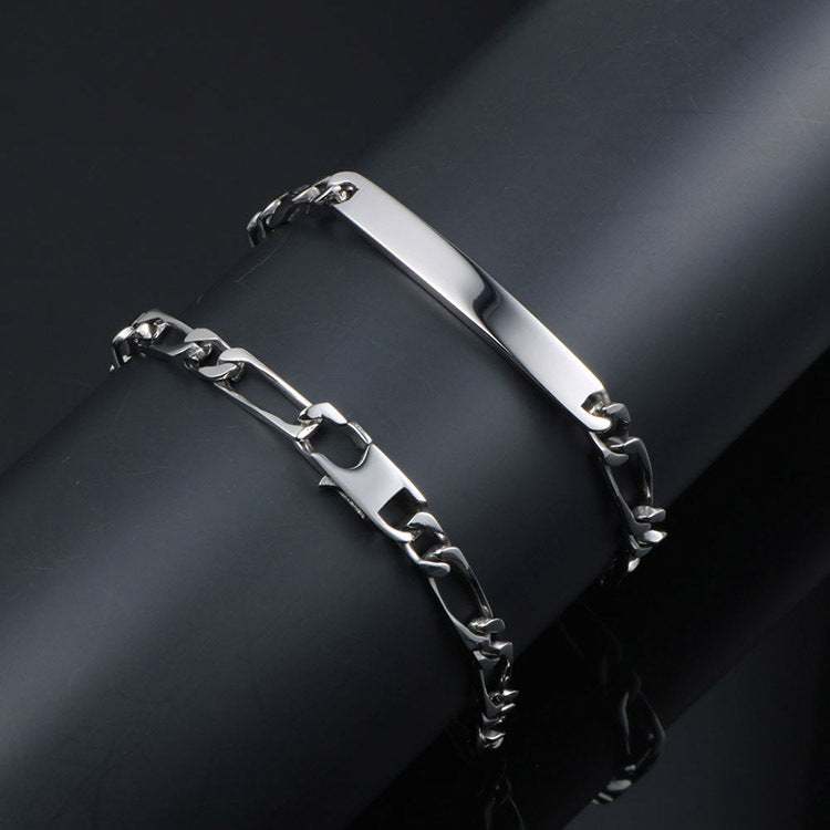 Elegant Titanium Steel Couple Bracelets for Men and Women - Simple European and American Design