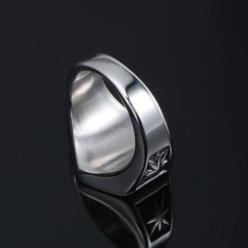 Retro Punk Titanium Steel Couple's Ring with Eros Arrow Design for Men