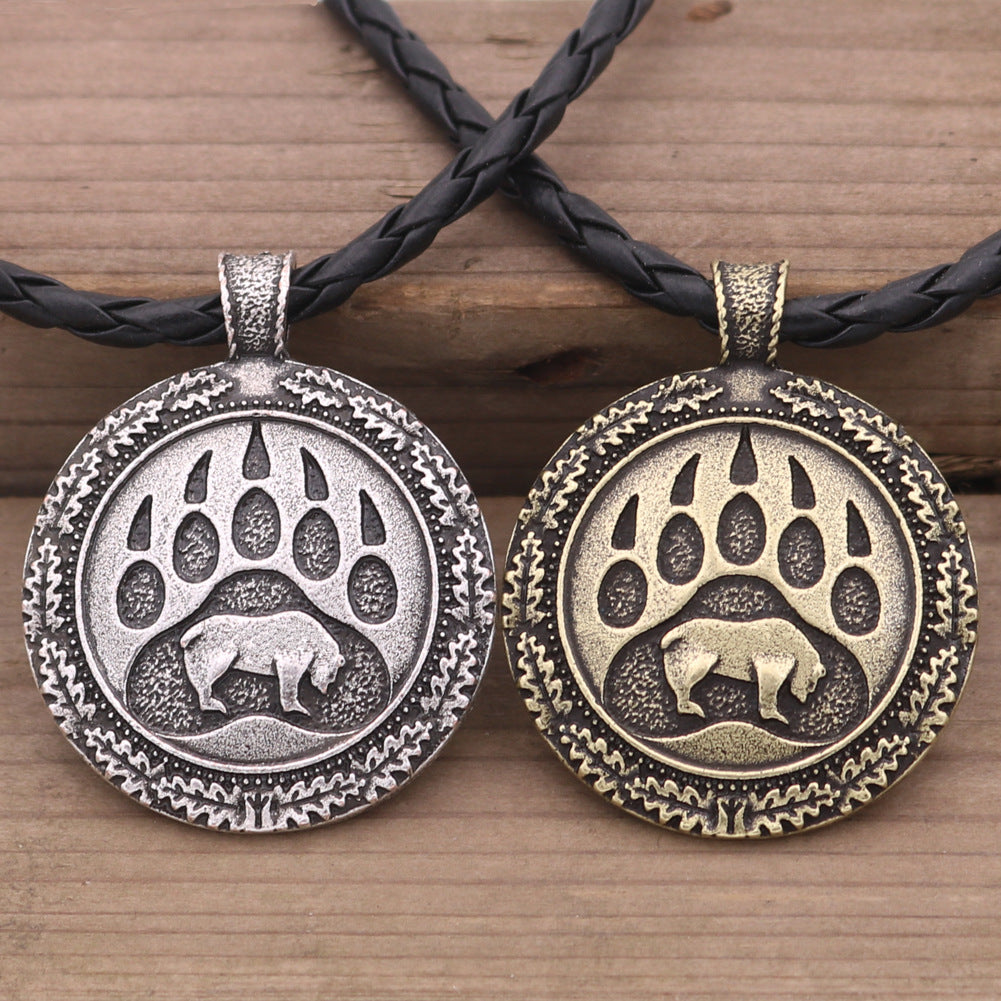 Viking Grizzly Bear Claw Men's Necklace from Norse Legacy Collection