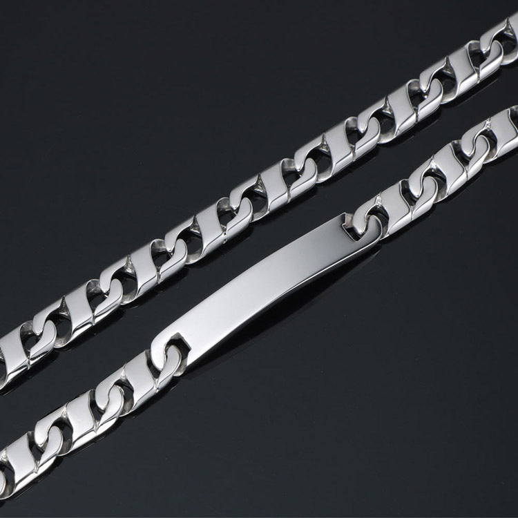 Edgy Titanium Steel Punk Bracelet - Hip Hop Jewelry for Men