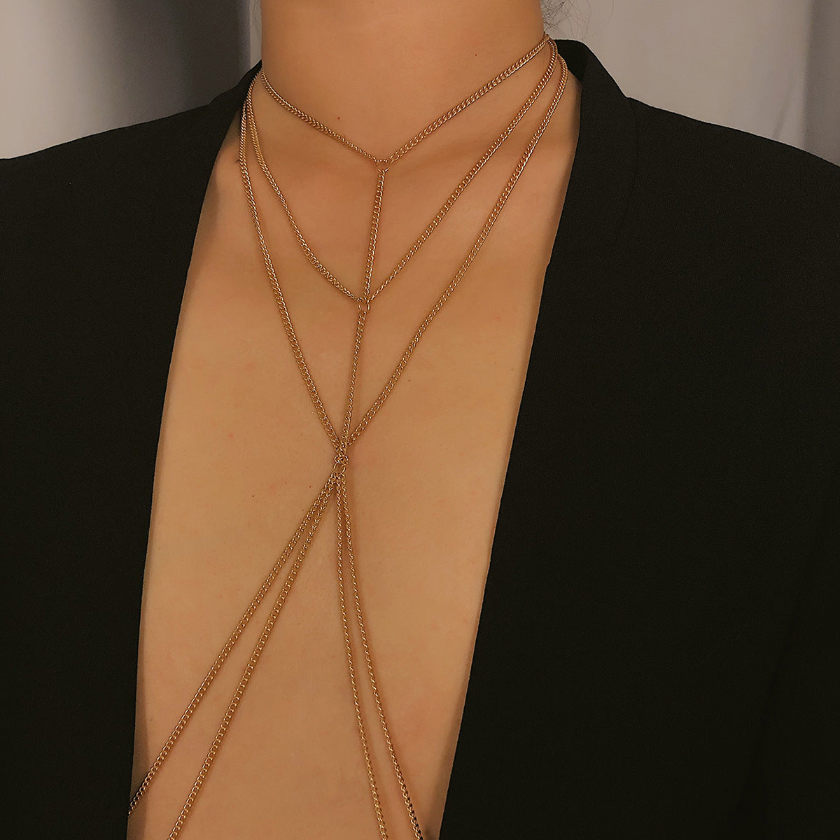 European and American Jewelry Collection Vienna Verve Multi-Layer Geometric Body Chain