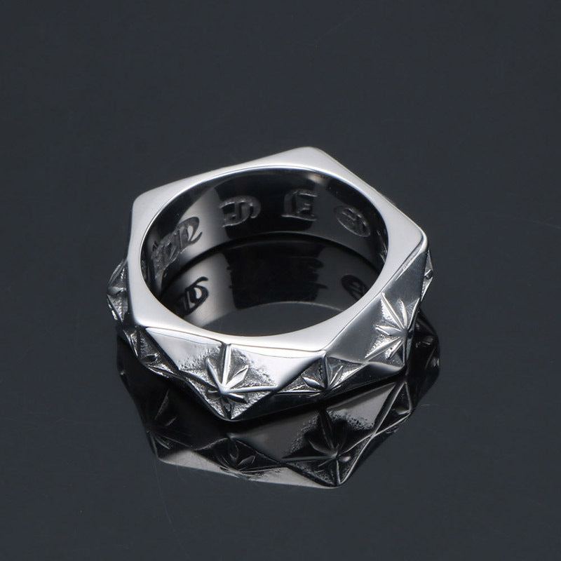 Titanium Steel Polygon 3D Ring - Hipster Nightclub Jewelry for Men