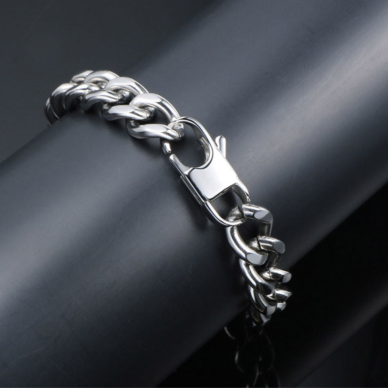 Unisex Punk Hip-Hop Titanium Steel Bracelet - Fashion Jewelry for Men and Women