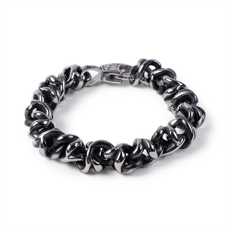 Trendy Punk Men's Skull Bracelet - Domineering Stainless Steel Hand Jewelry