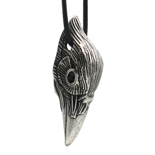 Viking Crow Head Pendant Black Bird Men's Necklace from Norse Legacy Collection