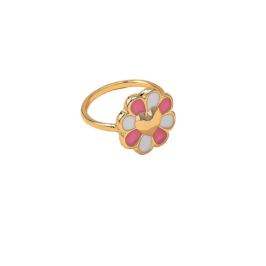 Vienna Verve: Elegant Flower Droplet Ring - Women's Statement Jewelry