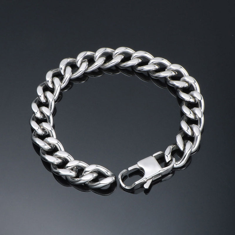 Unisex Punk Hip-Hop Titanium Steel Bracelet - Fashion Jewelry for Men and Women